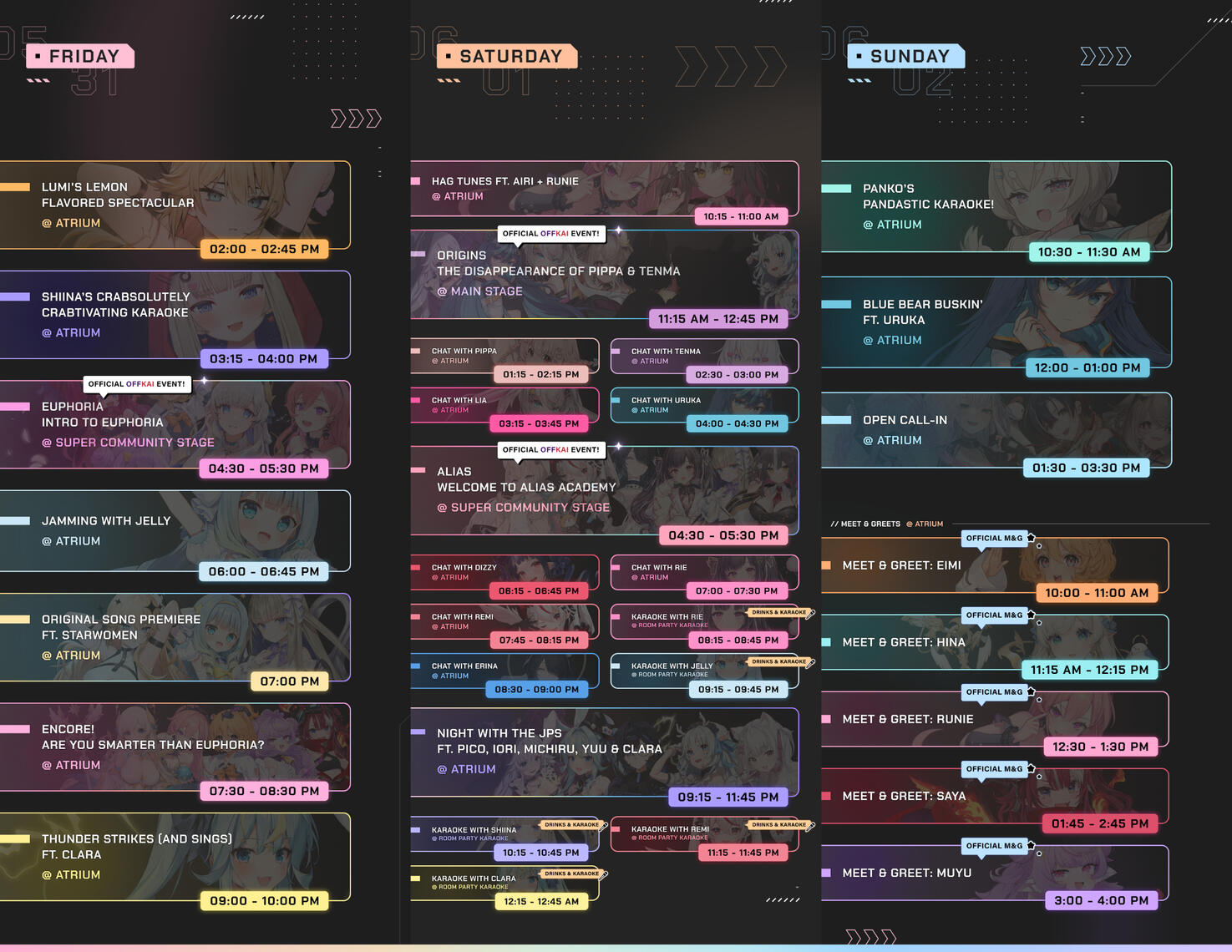 PHASE CONNECT OFFKAI SCHEDULE